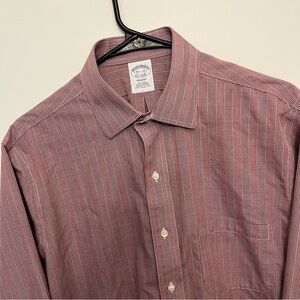Brooks Brothers Burgundy Check Dress Shirt
